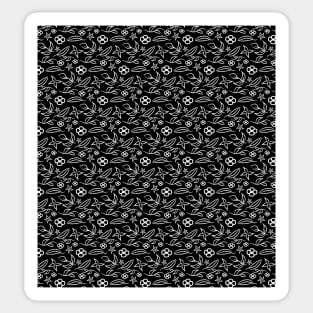 black and white plants pattern Sticker